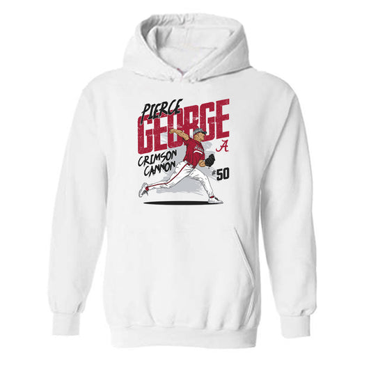 Alabama - NCAA Baseball :  Pierce George  x Roll Tide Willie -  Hooded Sweatshirt Individual Caricature