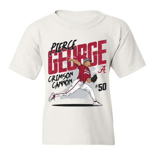 Alabama - NCAA Baseball :  Pierce George  x Roll Tide Willie -  Youth tshirt Individual Caricature