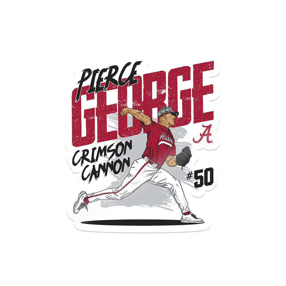 Alabama - NCAA Baseball :  Pierce George  x Roll Tide Willie -  Sticker Individual Caricature