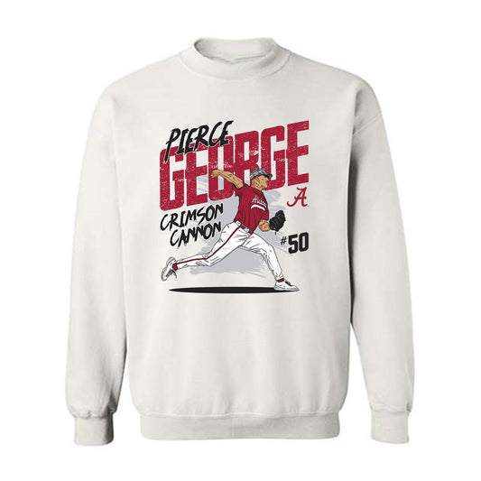 Alabama - NCAA Baseball :  Pierce George  x Roll Tide Willie -  Crewneck Sweatshirt Individual Caricature