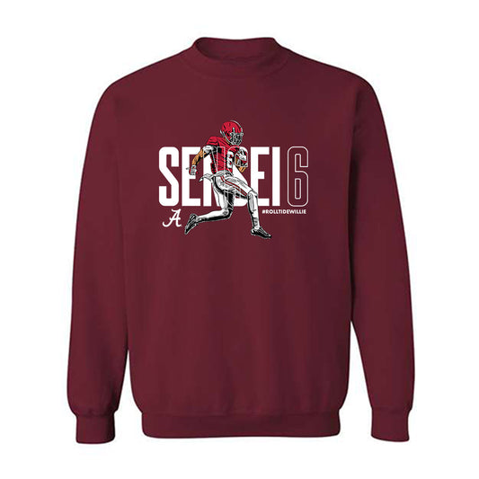 Alabama - NCAA Football :  Kobe Prentice  x Roll Tide Willie -  Crewneck Sweatshirt Individual Caricature