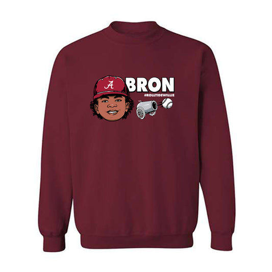 Alabama - NCAA Baseball :  Justin Lebron  x Roll Tide Willie -  Crewneck Sweatshirt Individual Caricature