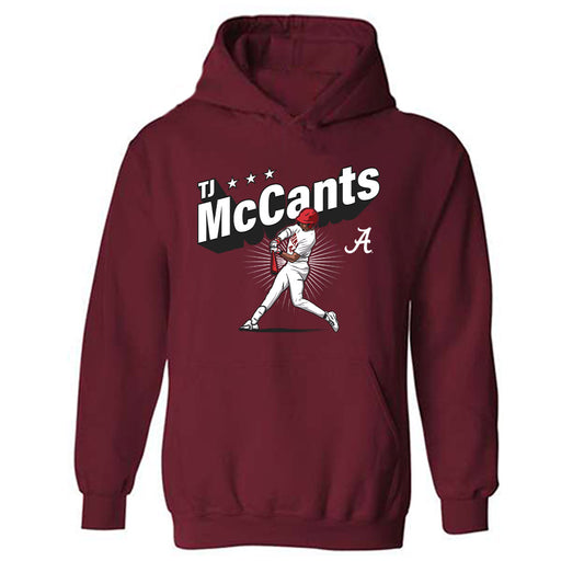 Alabama - NCAA Baseball :  TJ McCants  x Roll Tide Willie -  Hooded Sweatshirt Individual Caricature