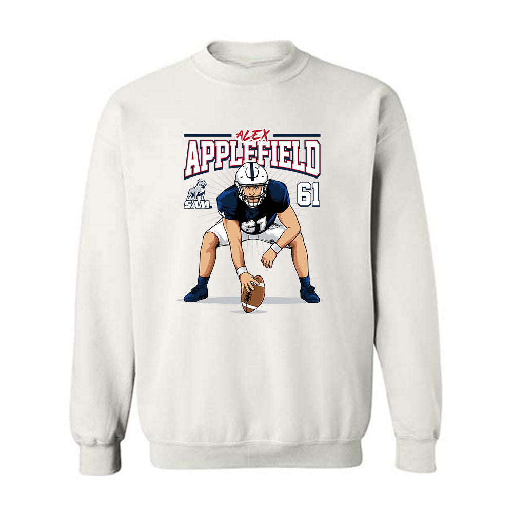 Samford - NCAA Football : Alex Applefield - Crewneck Sweatshirt Player Illustration