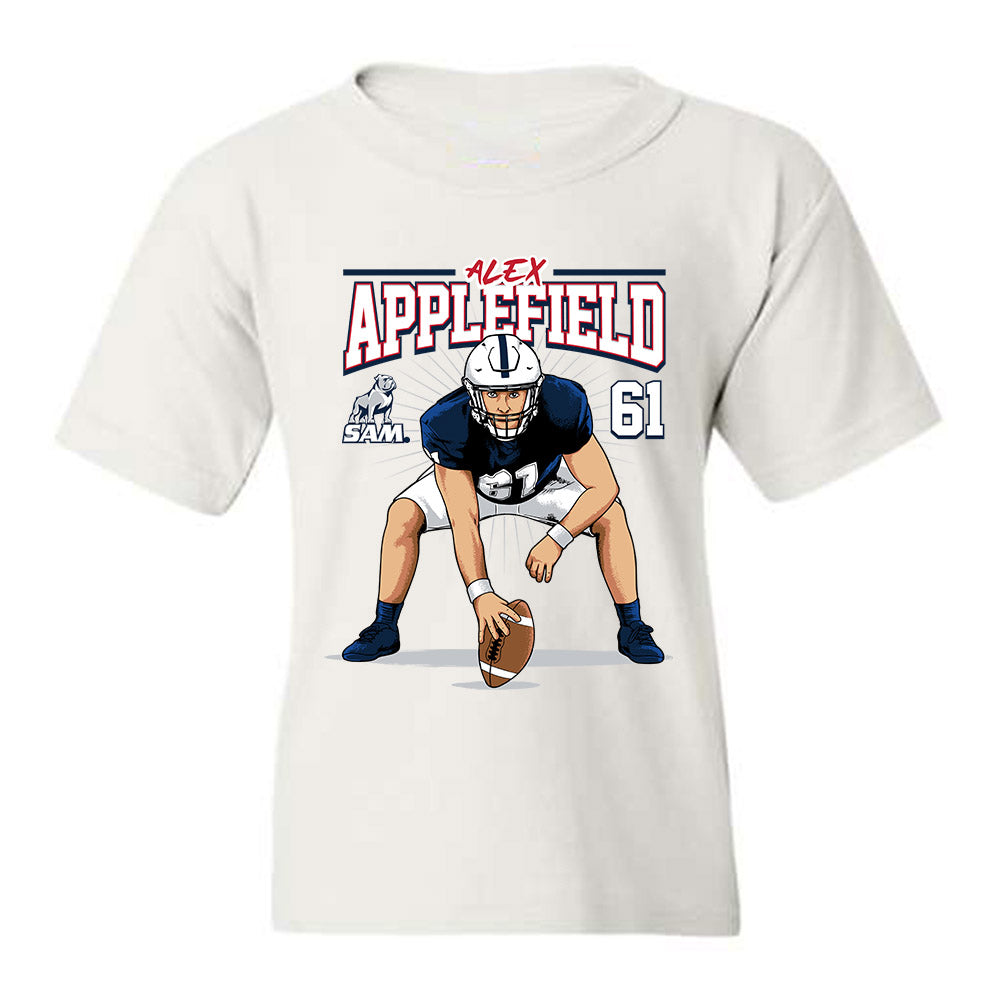 Samford - NCAA Football : Alex Applefield - Youth T-Shirt Player Illustration