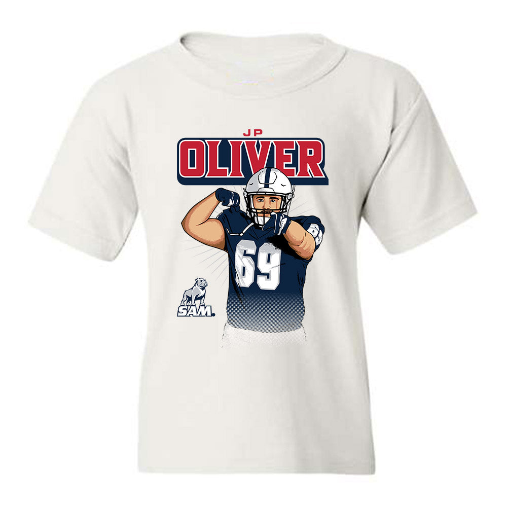 Samford - NCAA Football : JP Oliver - Youth T-Shirt Player Illustration