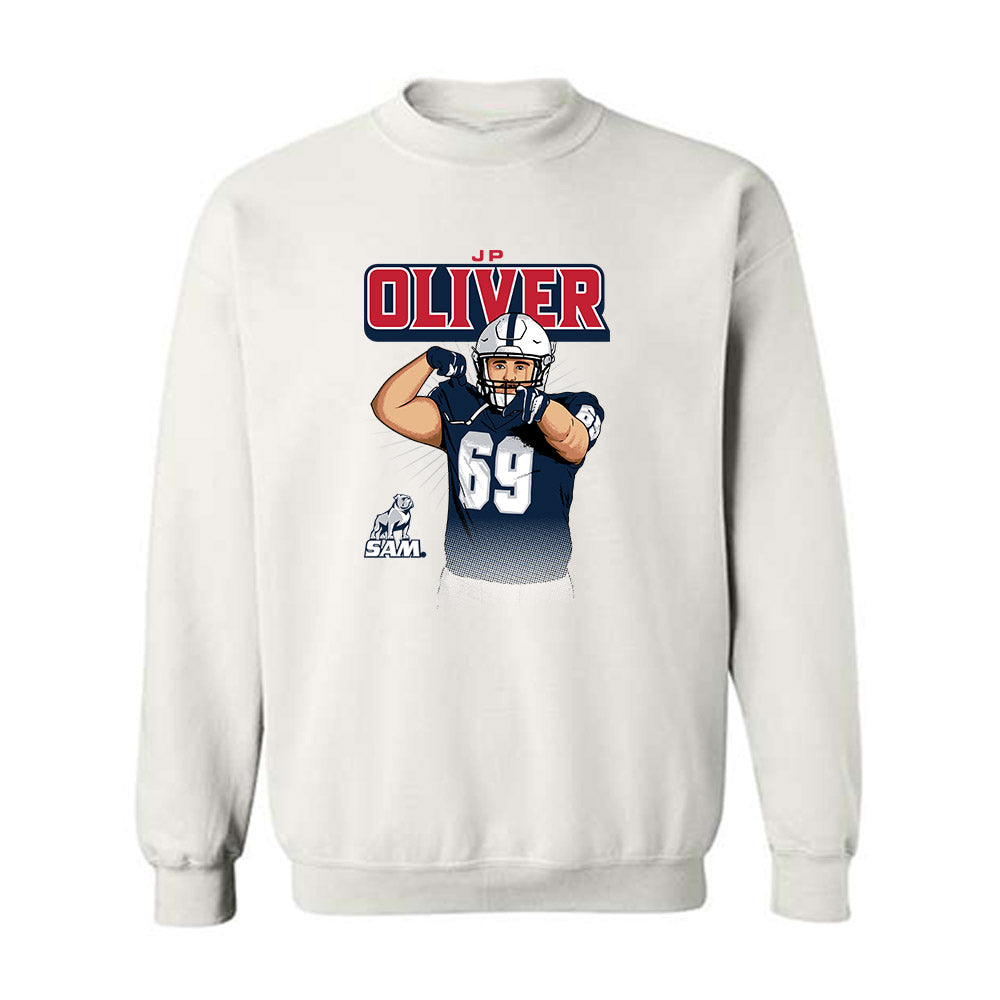 Samford - NCAA Football : JP Oliver - Crewneck Sweatshirt Player Illustration