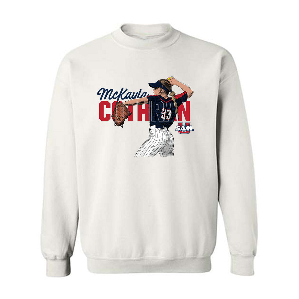 Samford - NCAA Softball : McKayla Cothran - Crewneck Sweatshirt Player Illustration