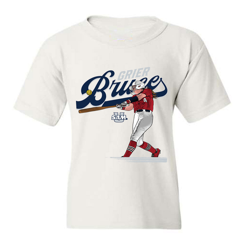 Samford - NCAA Softball : Grier Bruce - Youth T-Shirt Player Illustration