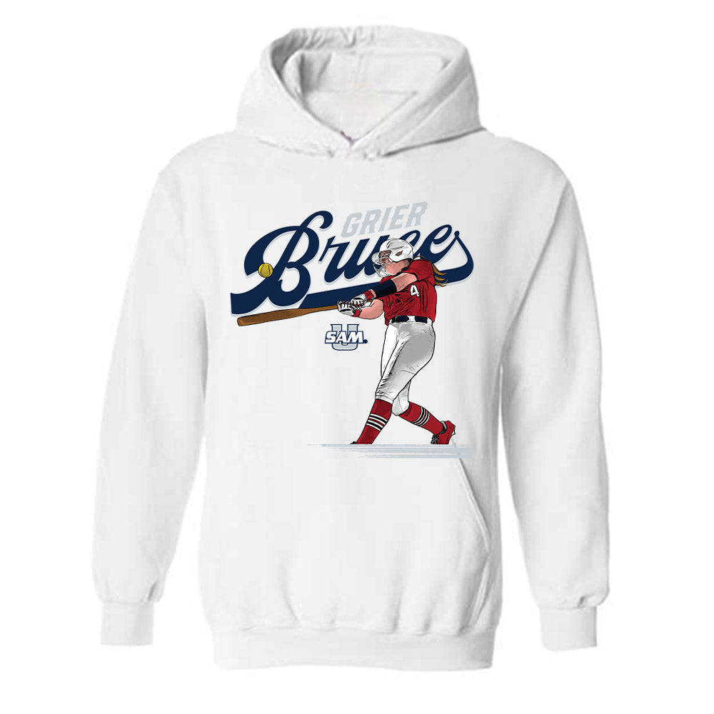 Samford - NCAA Softball : Grier Bruce - Hooded Sweatshirt Player Illustration