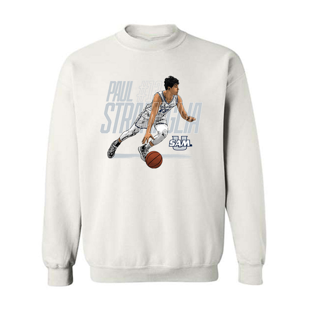 Samford - NCAA Men's Basketball : Paul Stramaglia - Crewneck Sweatshirt Player Illustration