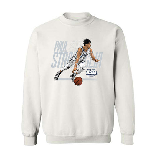 Samford - NCAA Men's Basketball : Paul Stramaglia - Crewneck Sweatshirt Player Illustration