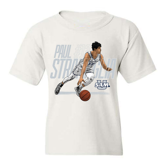 Samford - NCAA Men's Basketball : Paul Stramaglia - Youth T-Shirt Player Illustration