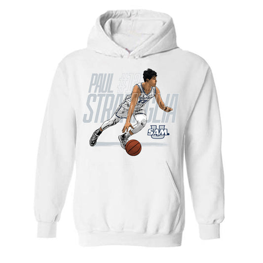 Samford - NCAA Men's Basketball : Paul Stramaglia - Hooded Sweatshirt Player Illustration