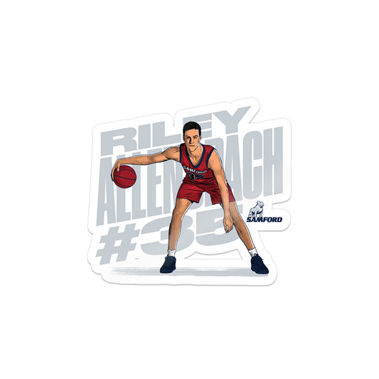 Samford - NCAA Men's Basketball : Riley Allenspach - Caricature Sticker-0