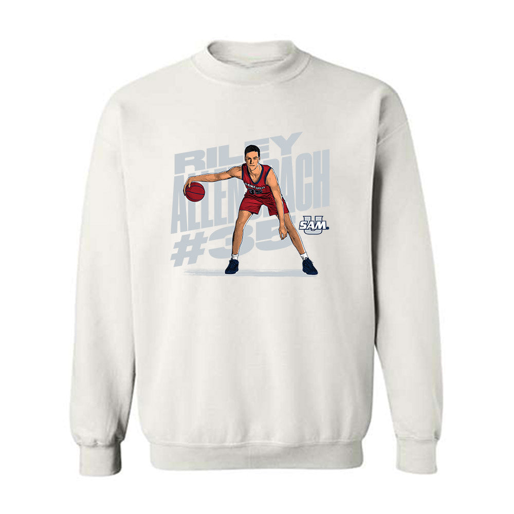 Samford - NCAA Men's Basketball : Riley Allenspach - Crewneck Sweatshirt Player Illustration