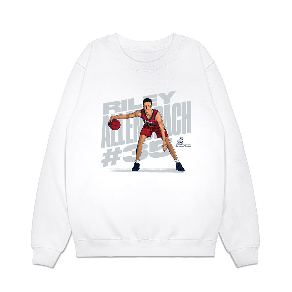 Samford - NCAA Men's Basketball : Riley Allenspach - Caricature Premium Crewneck Sweatshirt-0