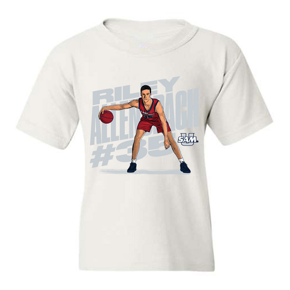 Samford - NCAA Men's Basketball : Riley Allenspach - T-Shirt Player Illustration