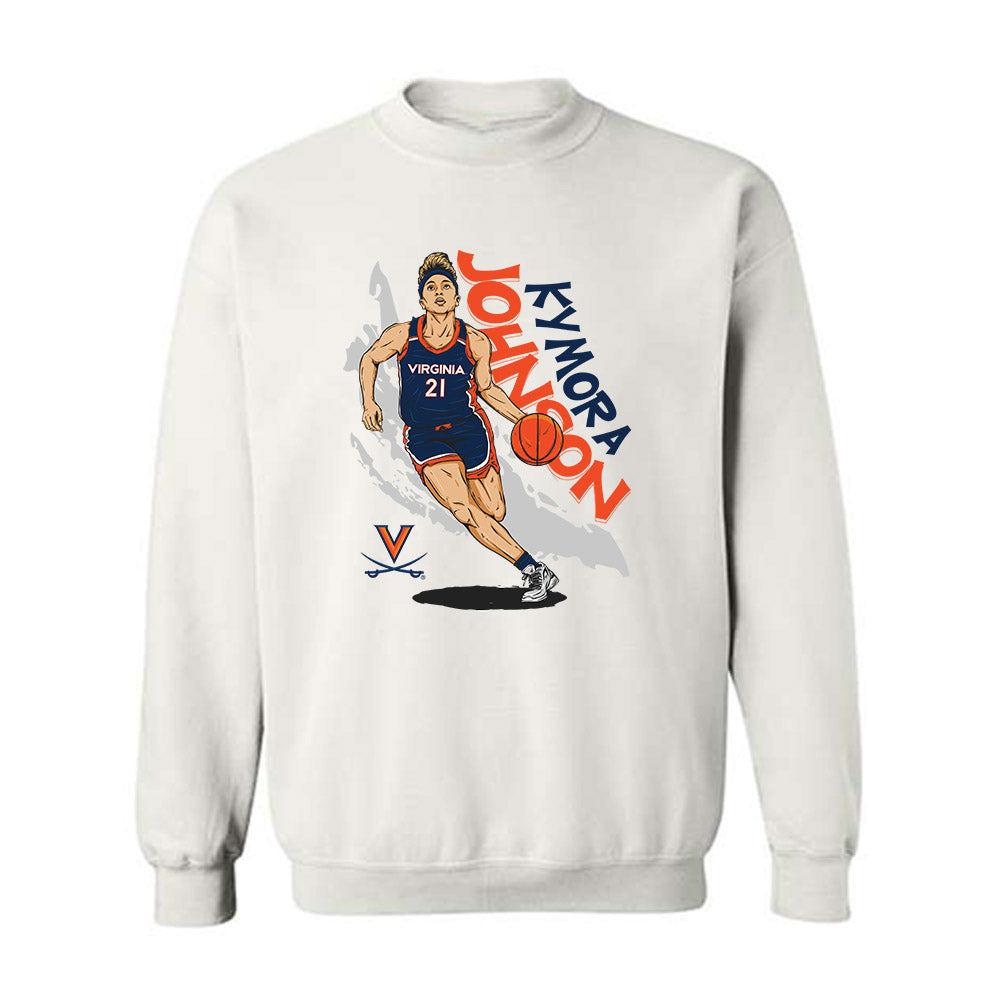 Virginia - NCAA Women's Basketball : Kymora Johnson - Crewneck Sweatshirt Individual Caricature