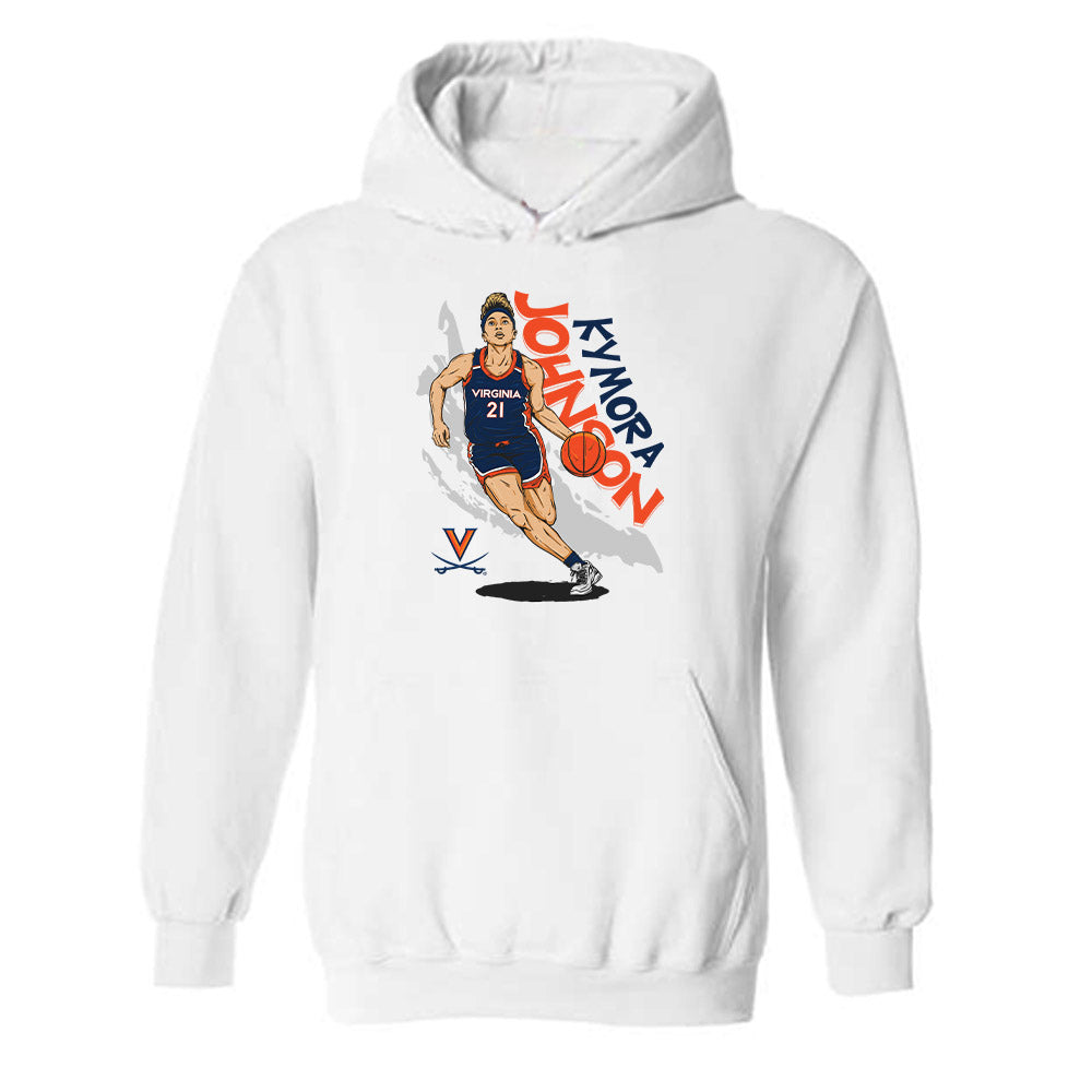 Virginia - NCAA Women's Basketball : Kymora Johnson - Hooded Sweatshirt Individual Caricature