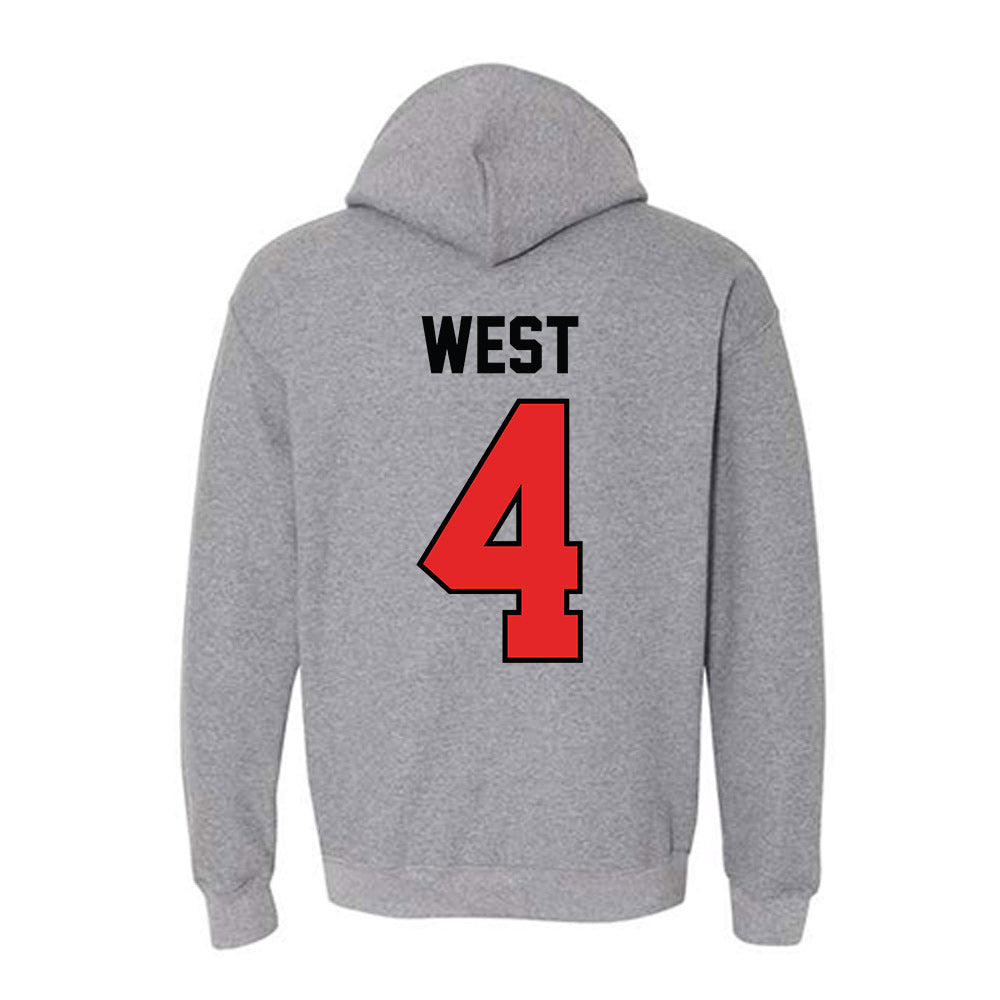 Texas Tech - NCAA Football : Tyrone West - Classic Shersey Hooded Sweatshirt-1