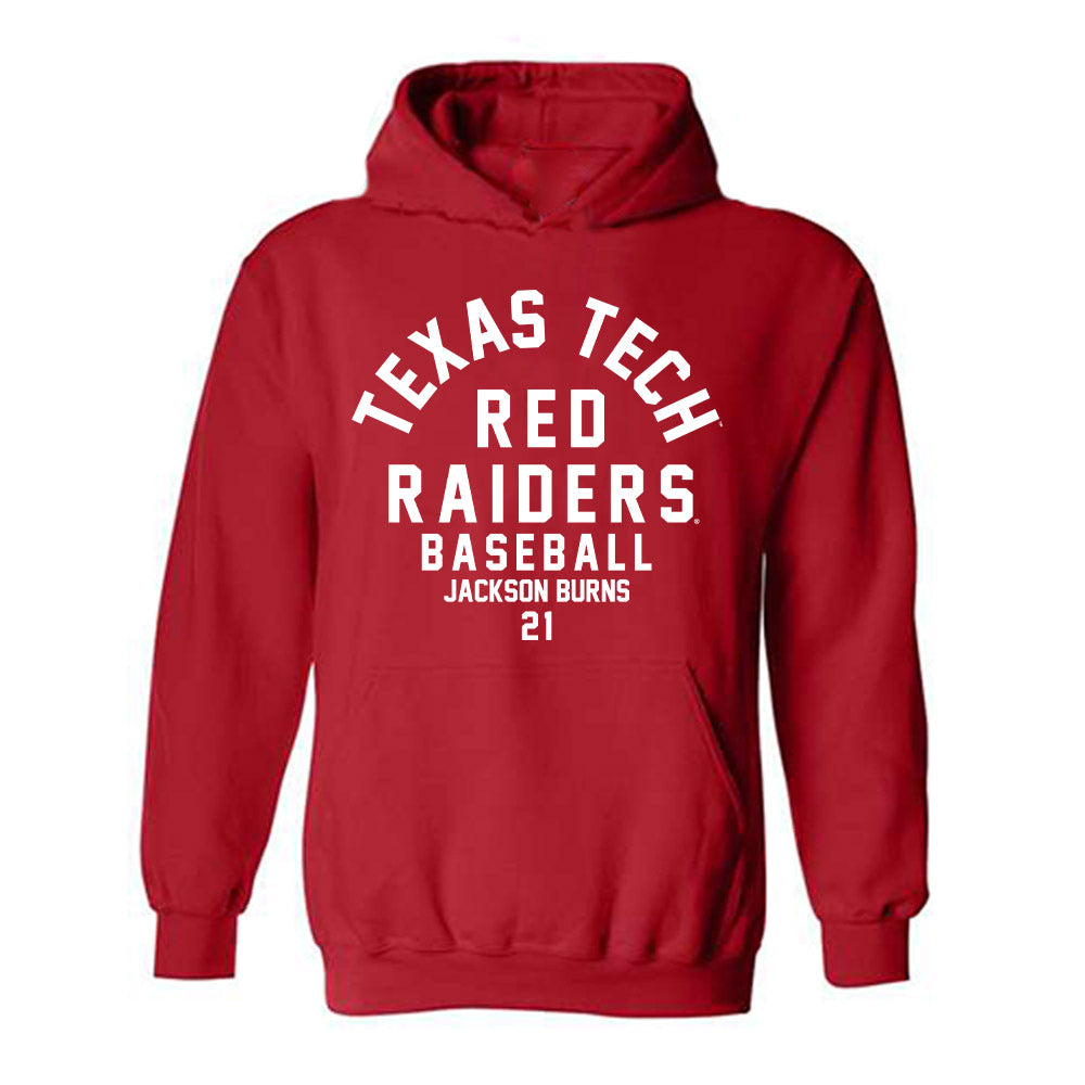 Texas Tech - NCAA Baseball : Jackson Burns - Classic Fashion Shersey Hooded Sweatshirt-0