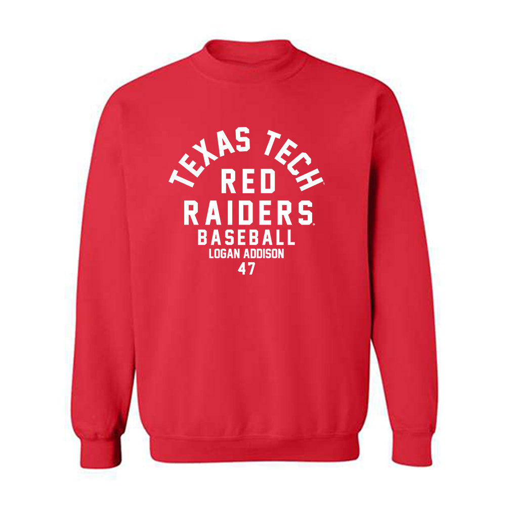 Texas Tech - NCAA Baseball : Logan Addison - Classic Fashion Shersey Crewneck Sweatshirt-0