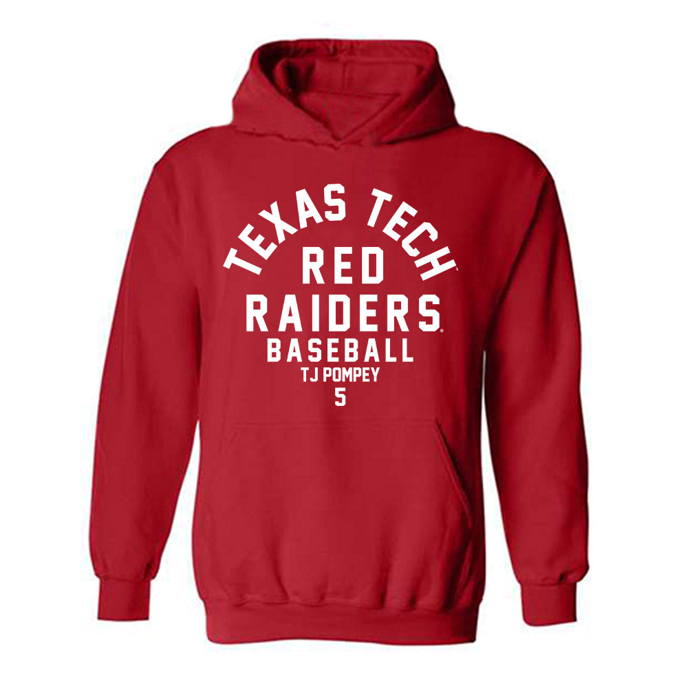 Texas Tech - NCAA Baseball : Tj Pompey - Classic Fashion Shersey Hooded Sweatshirt