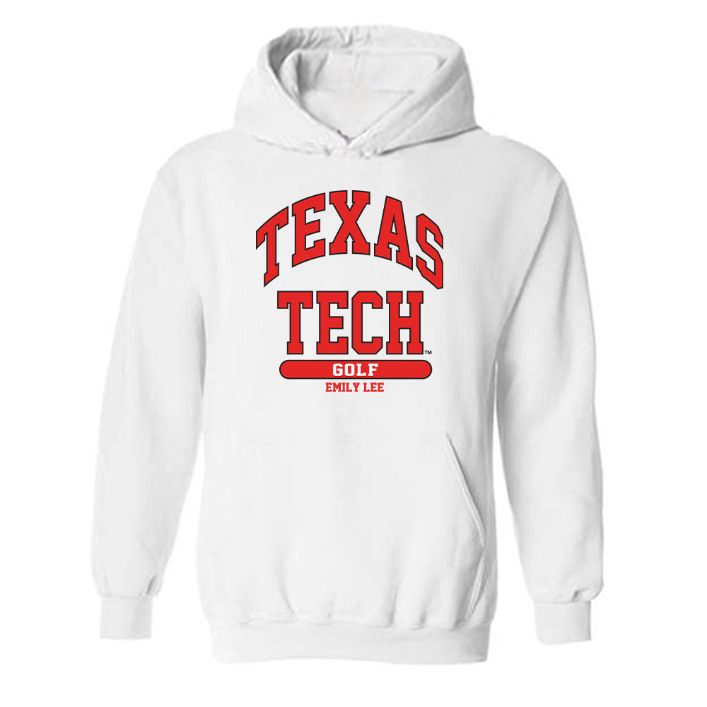 Texas Tech - NCAA Women's Golf : Emily Lee - Classic Fashion Shersey Hooded Sweatshirt-0