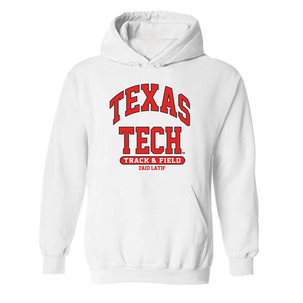 Texas Tech - NCAA Men's Track & Field : Zaid Latif - Classic Fashion Shersey Hooded Sweatshirt-0