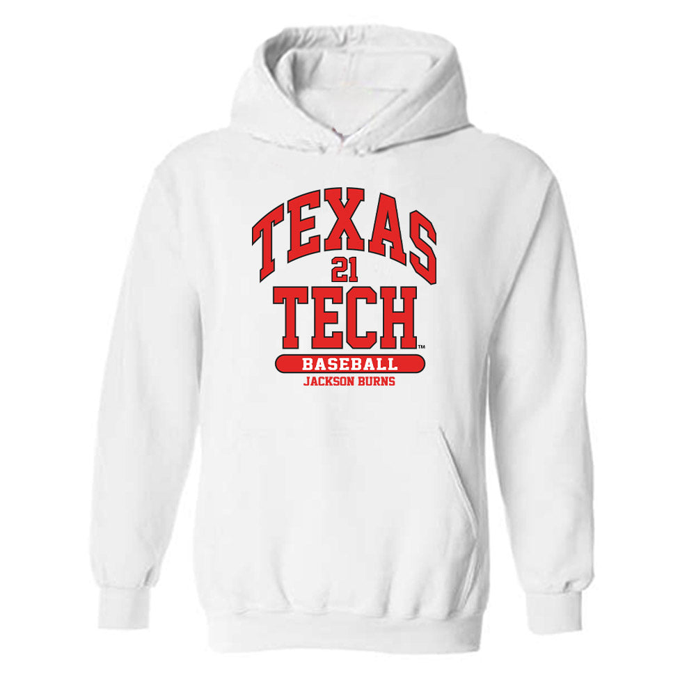 Texas Tech - NCAA Baseball : Jackson Burns - Classic Fashion Shersey Hooded Sweatshirt-0