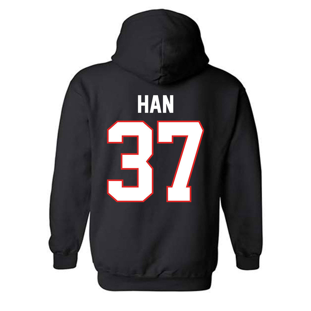 Texas Tech - NCAA Baseball : Heeryun Han - Sports Shersey Hooded Sweatshirt-1