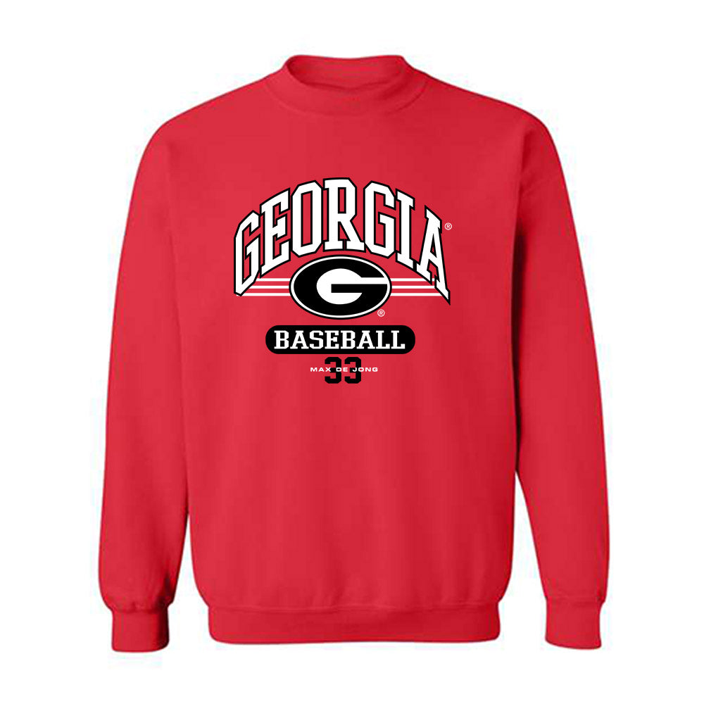 Georgia - NCAA Baseball : Max De Jong - Classic Fashion Shersey Crewneck Sweatshirt-0