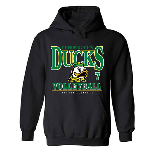 Oregon - NCAA Women's Volleyball : Alanah Clemente - Classic Fashion Shersey Hooded Sweatshirt-0