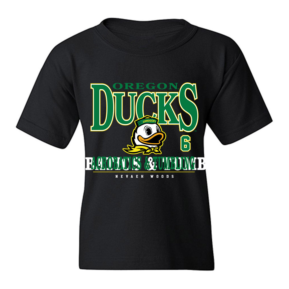 Oregon - NCAA Acrobatics & Tumbling : Nevaeh Woods - Classic Fashion Shersey Youth T-Shirt-0