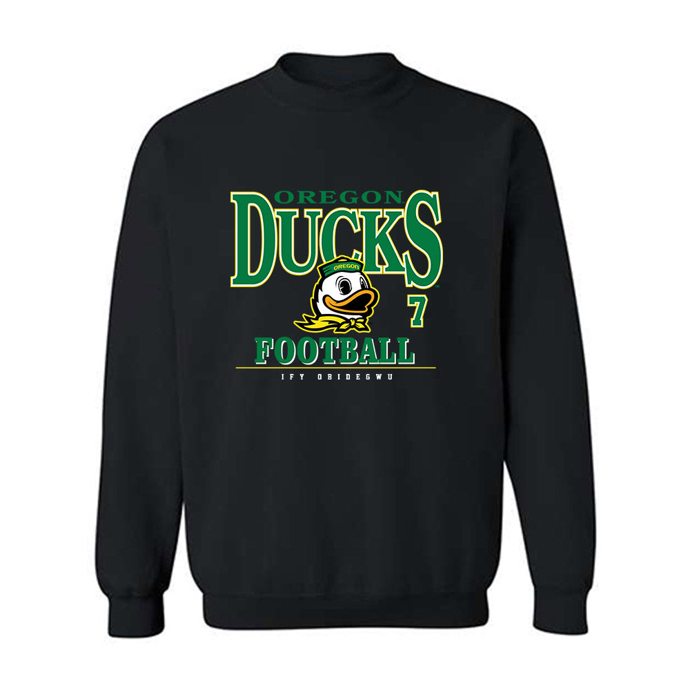 Oregon - NCAA Football : Ify Obidegwu - Classic Fashion Shersey Crewneck Sweatshirt-0
