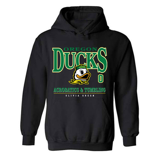 Oregon - NCAA Acrobatics & Tumbling : Olivia Green - Classic Fashion Shersey Hooded Sweatshirt-0