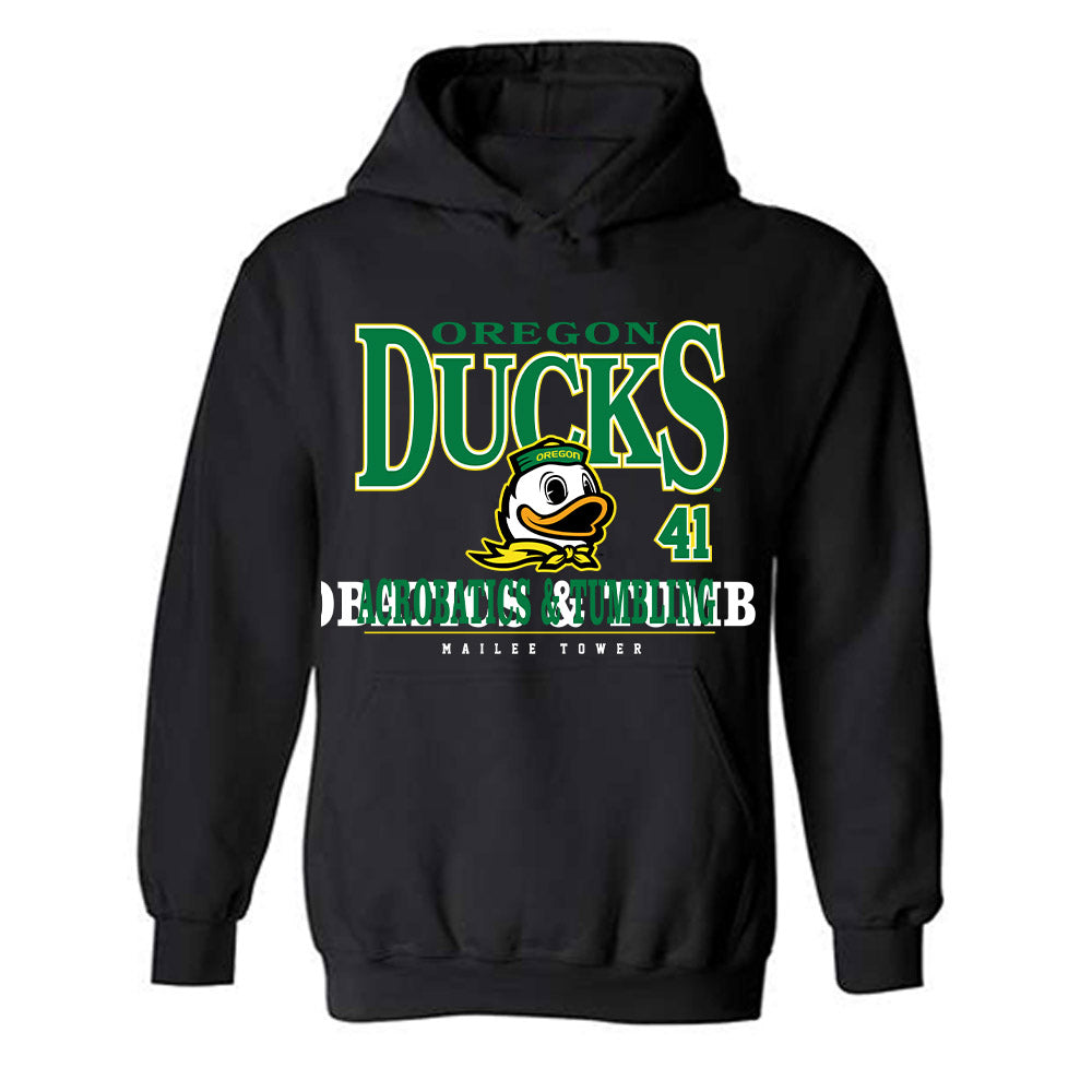 Oregon - NCAA Acrobatics & Tumbling : Mailee Tower - Classic Fashion Shersey Hooded Sweatshirt-0