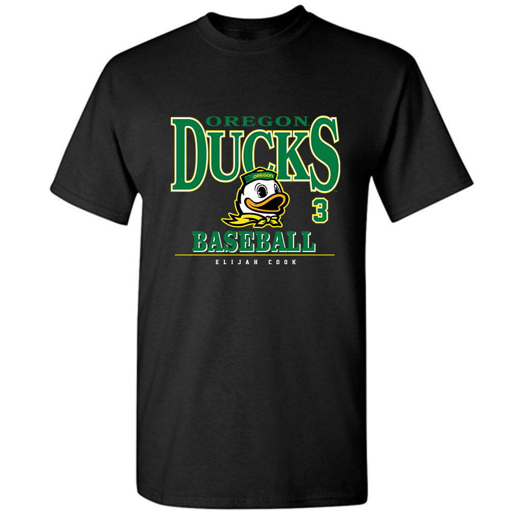 Oregon - NCAA Baseball : Elijah Cook - Classic Fashion Shersey T-Shirt-0
