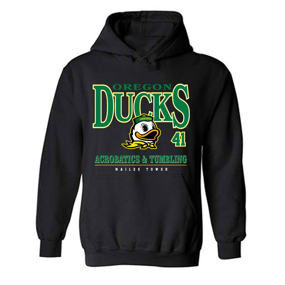 Oregon - NCAA Acrobatics & Tumbling : Mailee Tower - Classic Fashion Shersey Hooded Sweatshirt-0