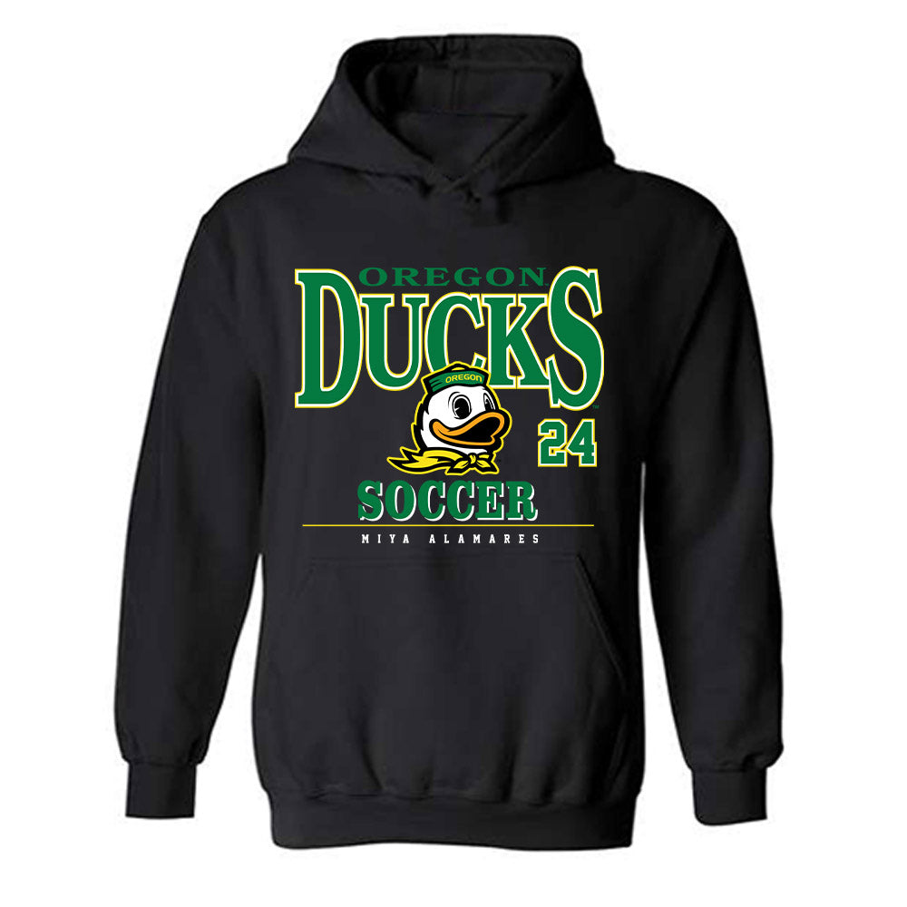 Oregon - NCAA Women's Soccer : Miya Alamares - Classic Fashion Shersey Hooded Sweatshirt-0
