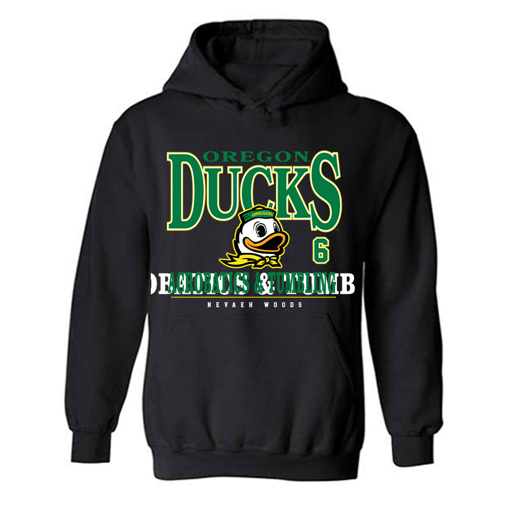 Oregon - NCAA Acrobatics & Tumbling : Nevaeh Woods - Classic Fashion Shersey Hooded Sweatshirt-0