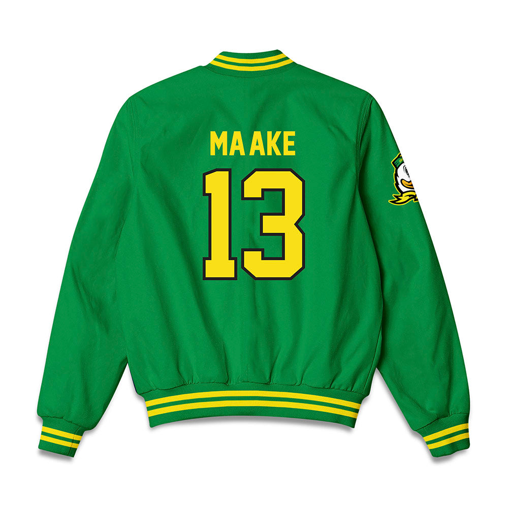 Oregon - NCAA Softball : Stefini Ma'ake - Bomber Jacket-1