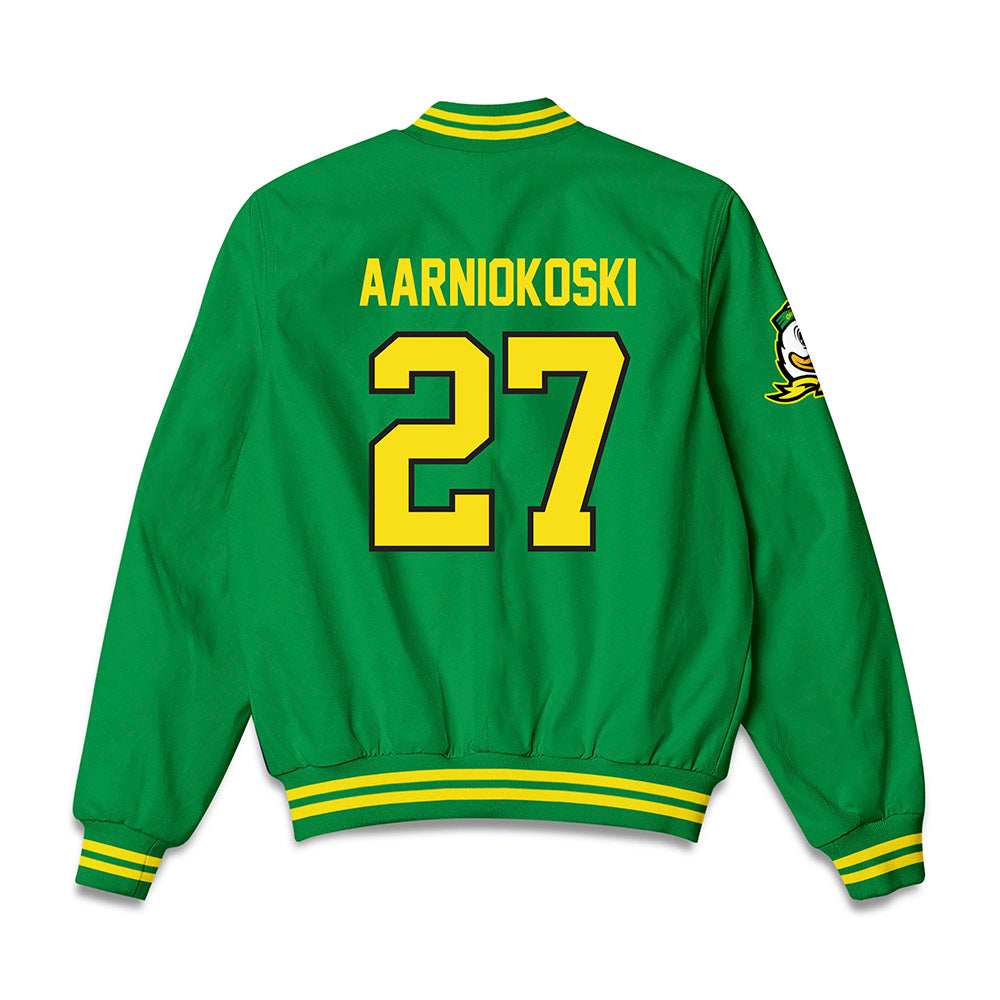 Oregon - NCAA Beach Volleyball : Serena Aarniokoski - Bomber Jacket-1