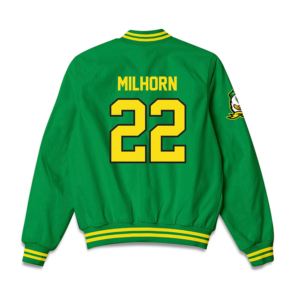 Oregon - NCAA Softball : Maddie Milhorn - Bomber Jacket-1