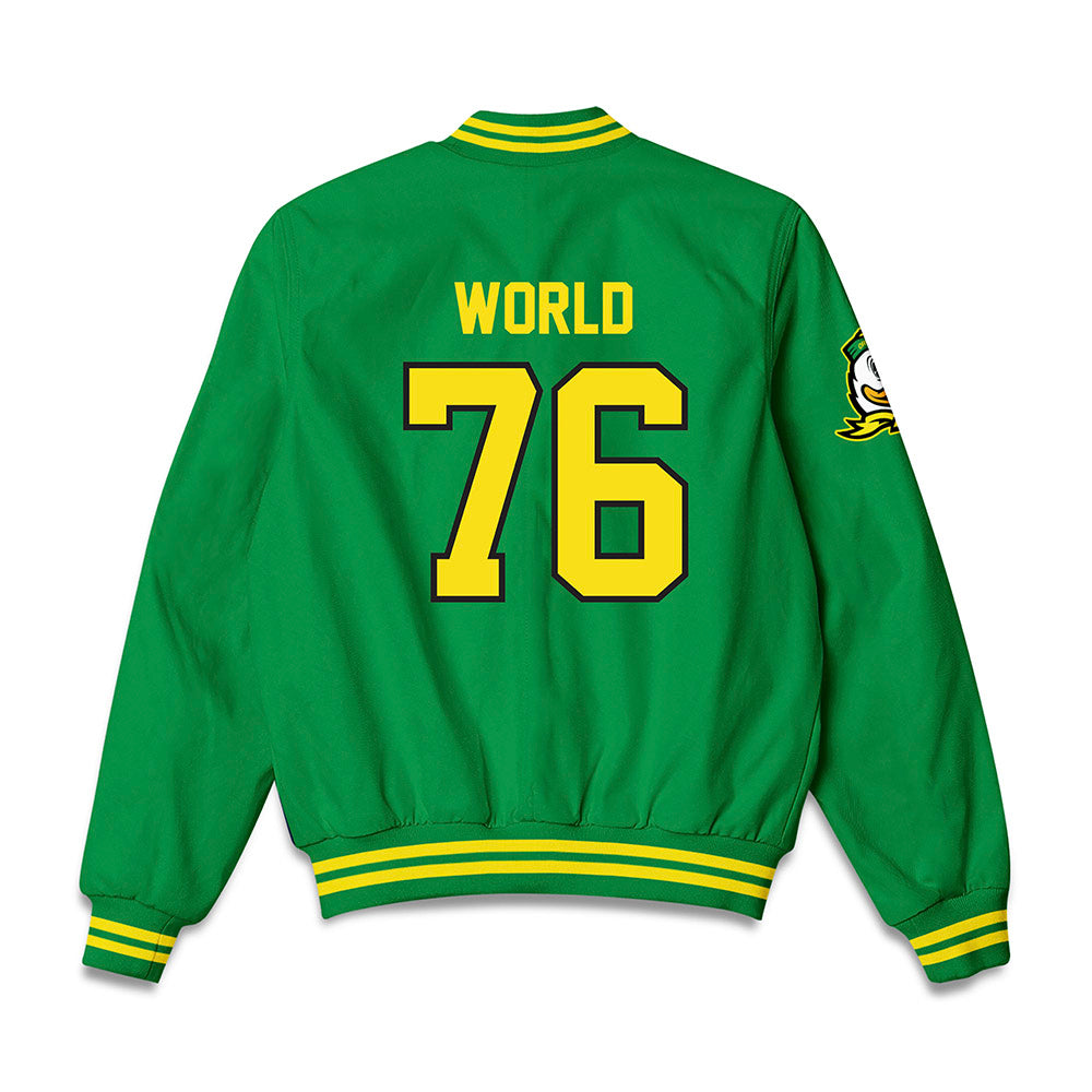 Oregon - NCAA Football : Isaiah World - Bomber Jacket-1