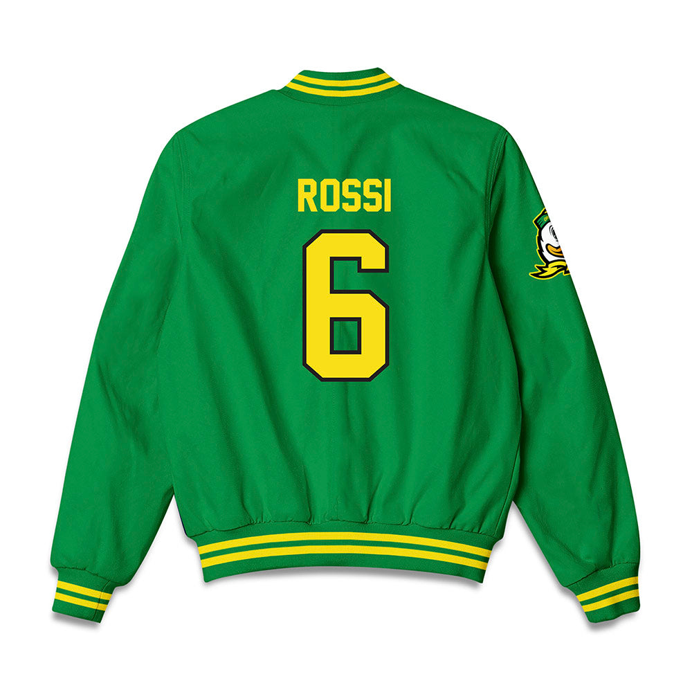 Oregon - NCAA Beach Volleyball : Liz Rossi - Bomber Jacket-1