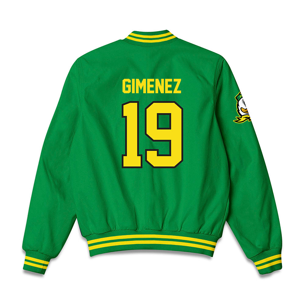 Oregon - NCAA Baseball : Jax Gimenez - Bomber Jacket-1
