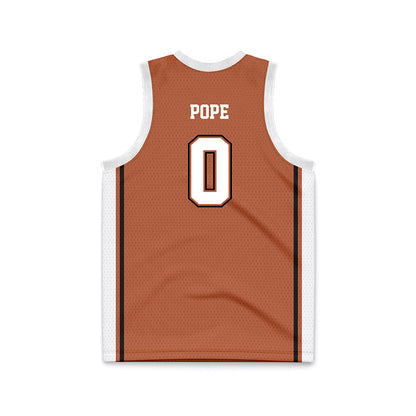 Texas - NCAA Men's Basketball : Jordan Pope - Texas Orange Basketball Jersey-1