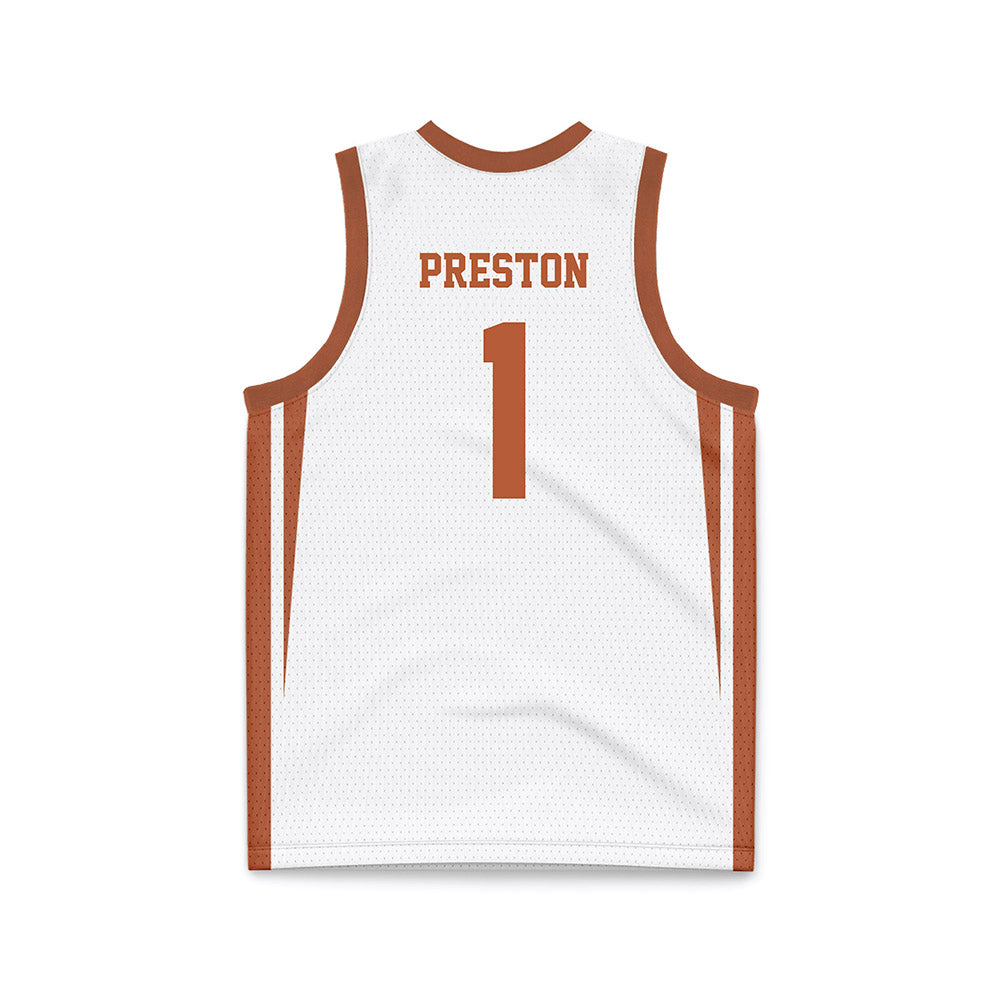Texas - NCAA Women's Basketball : Bryanna Preston - White Basketball Jersey-1